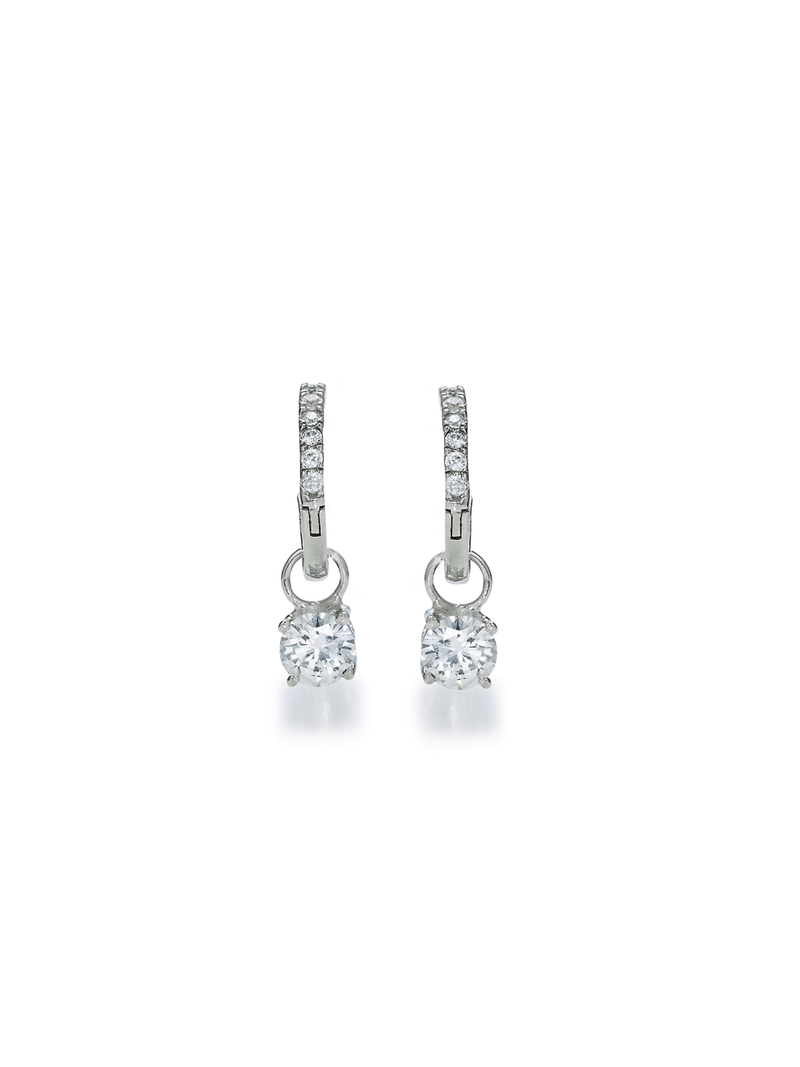 Sterling Silver Cubic Zirconia Women's Pretty Drop Earrings