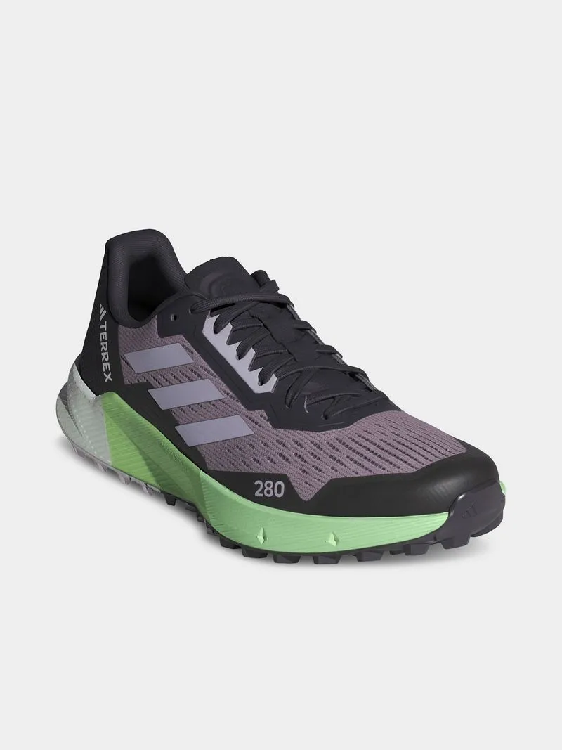 Womens adidas Terrex Agravic Flow 2 Preloved Fig/Silver Dawn/Semi Green Spark Trail Running Shoes