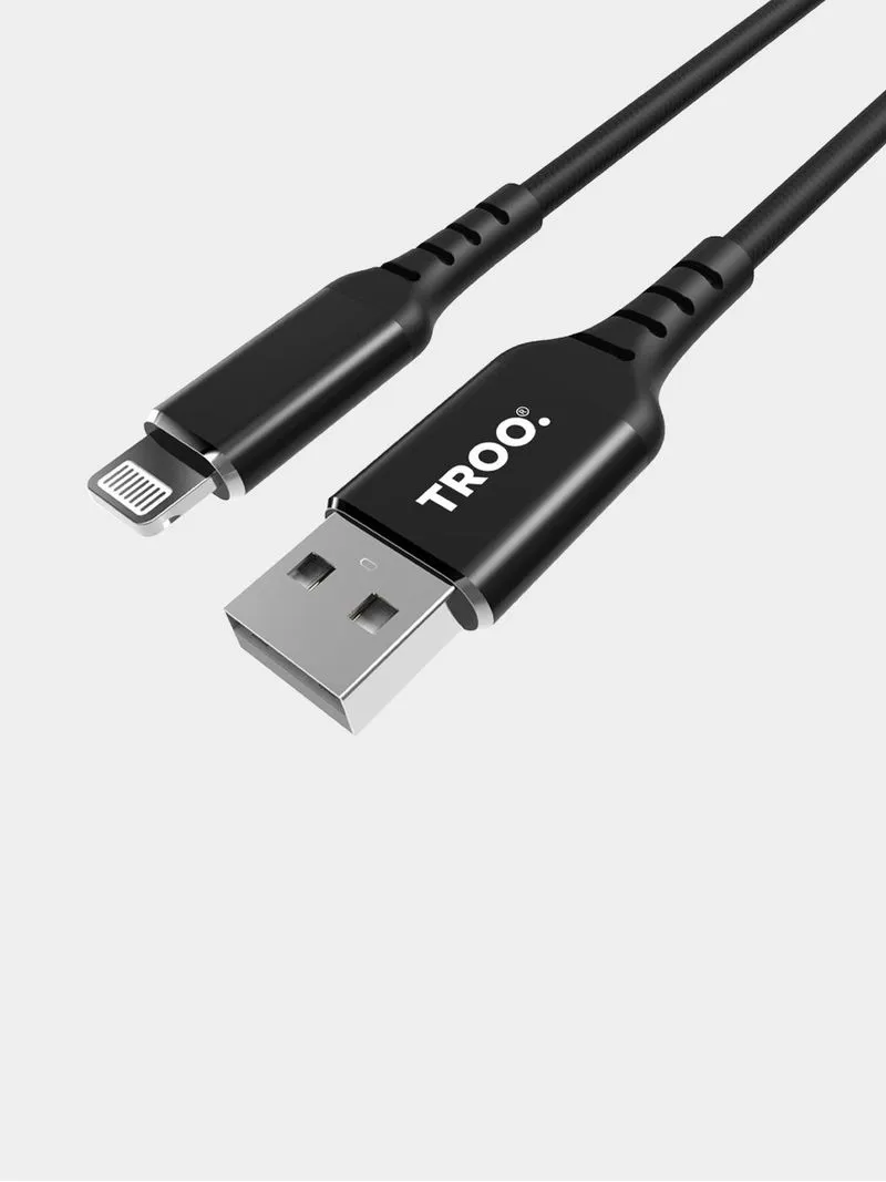 TROO Certified Fast Charge 30W USB To Lightning MFI Braided Cable – 2 m