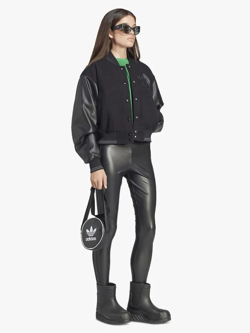 adidas Originals Women's Black Faux Leather Leggings