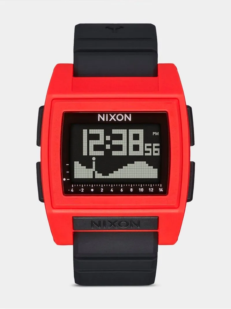 Nixon Men's Base Tide Pro Red & Black Digital Silicone Watch