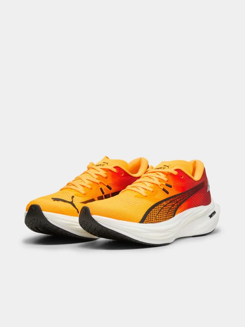 Mens Puma Deviate Nitro 3 Faded Sun Orange/Black Running Shoes