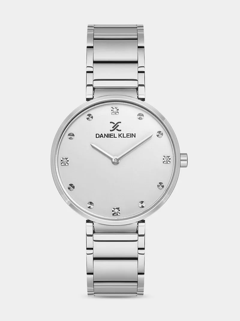 Daniel Klein Silver Plated Stainless Steel Bracelet Watch