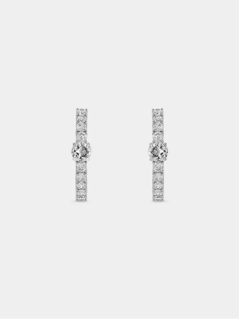 Cheté Sterling Silver Cubic Zirconia Hoop Earrings