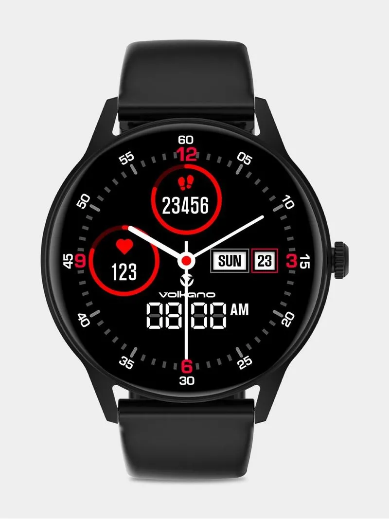 Volkano Fit Soul Series Black Plated Silicone Smart Watch