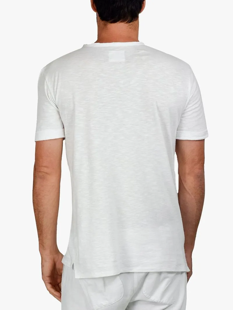 Men's Zeitgeist White Cotton Slub Large Pocket T-Shirt