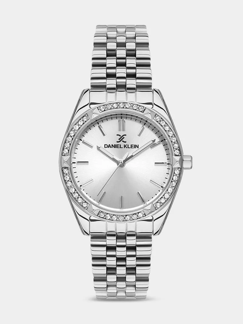 Daniel Klein Silver Plated Stainless Steel Bracelet Watch