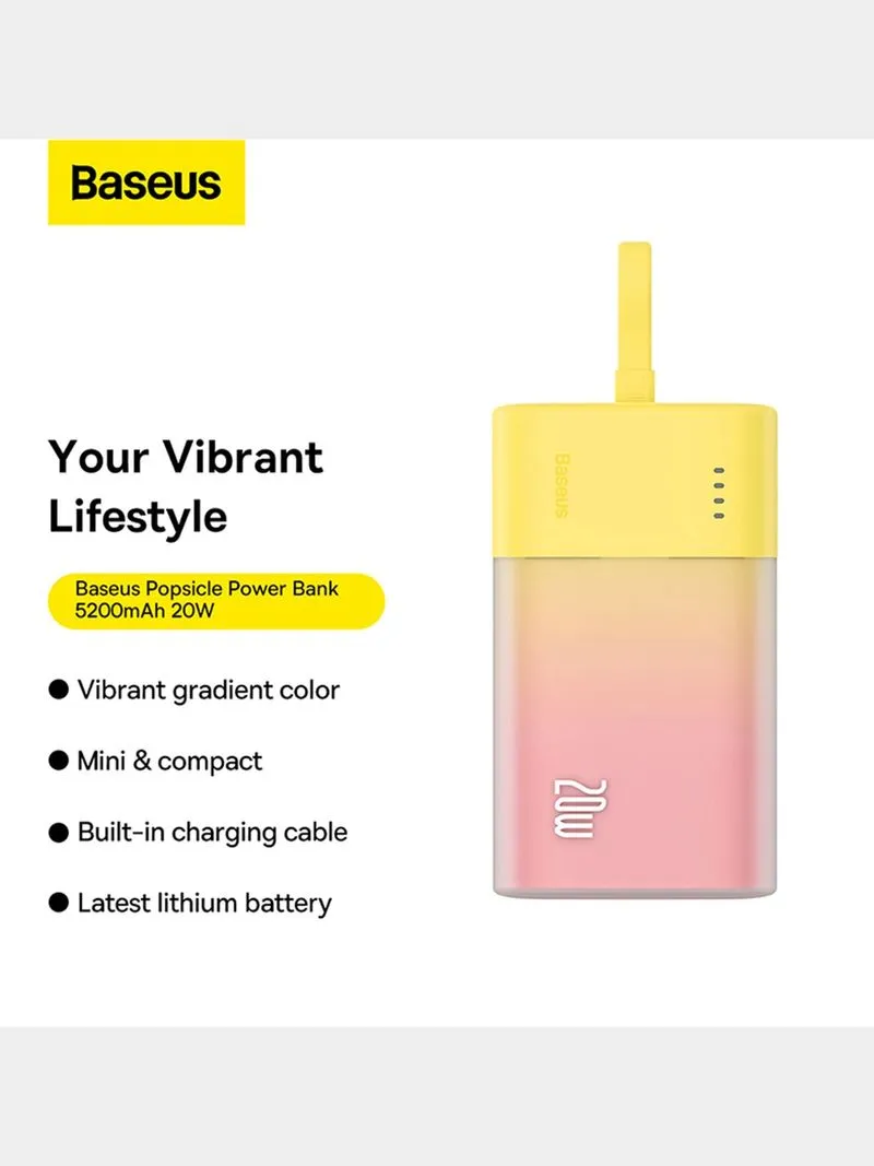Baseus Popsicle Series 20W iOS Fast Charging Powerbank 5200mAh