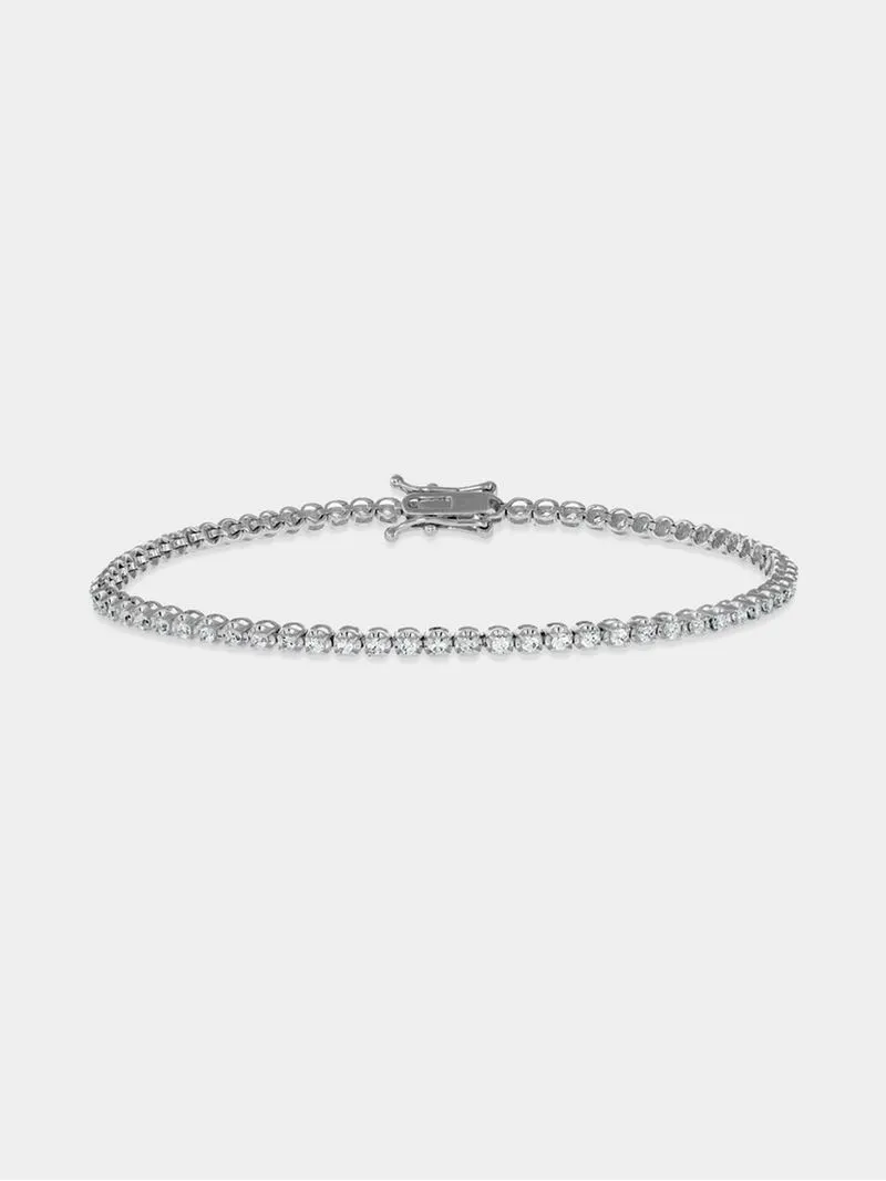 9ct White Gold & 1ct Diamond Illusion Tennis Bracelet
