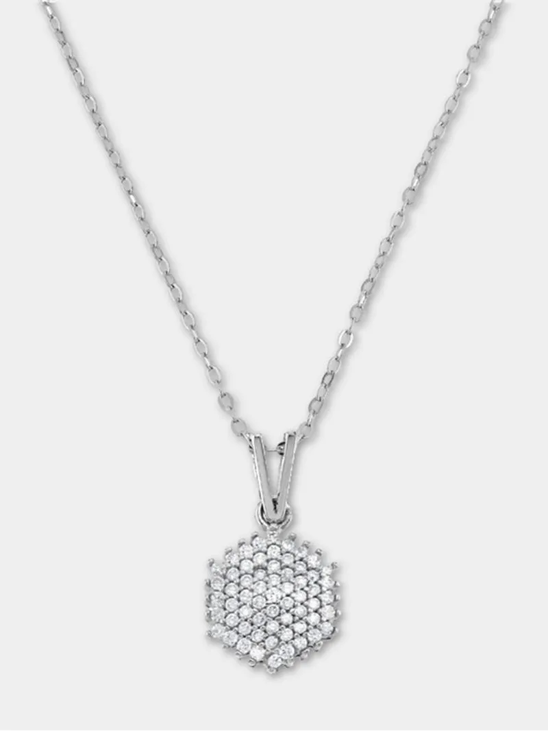 Sterling Silver & Cubic Zirconia Radiant Cluster Pendant