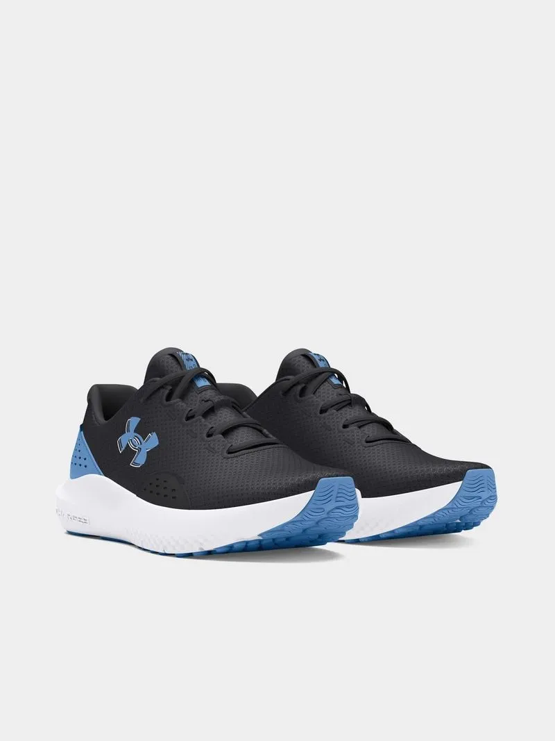 Mens Under Armour Charged Surge 4.0 Charcoal/Blue Running Shoes