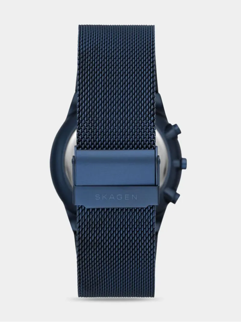 Skagen Men's Melbye Chrono Blue Plated Stainless Chronograph Bracelet Watch