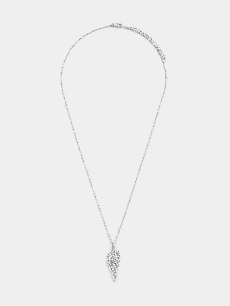 Cheté Sterling Silver Cubic Zirconia Angel Wing Pendant