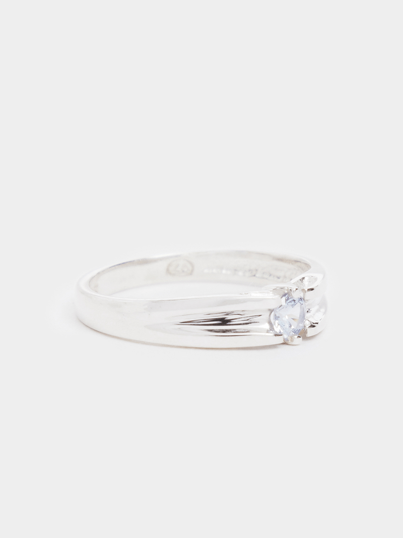 Sterling Silver December Birthstone CZ Blue Pinky Ring