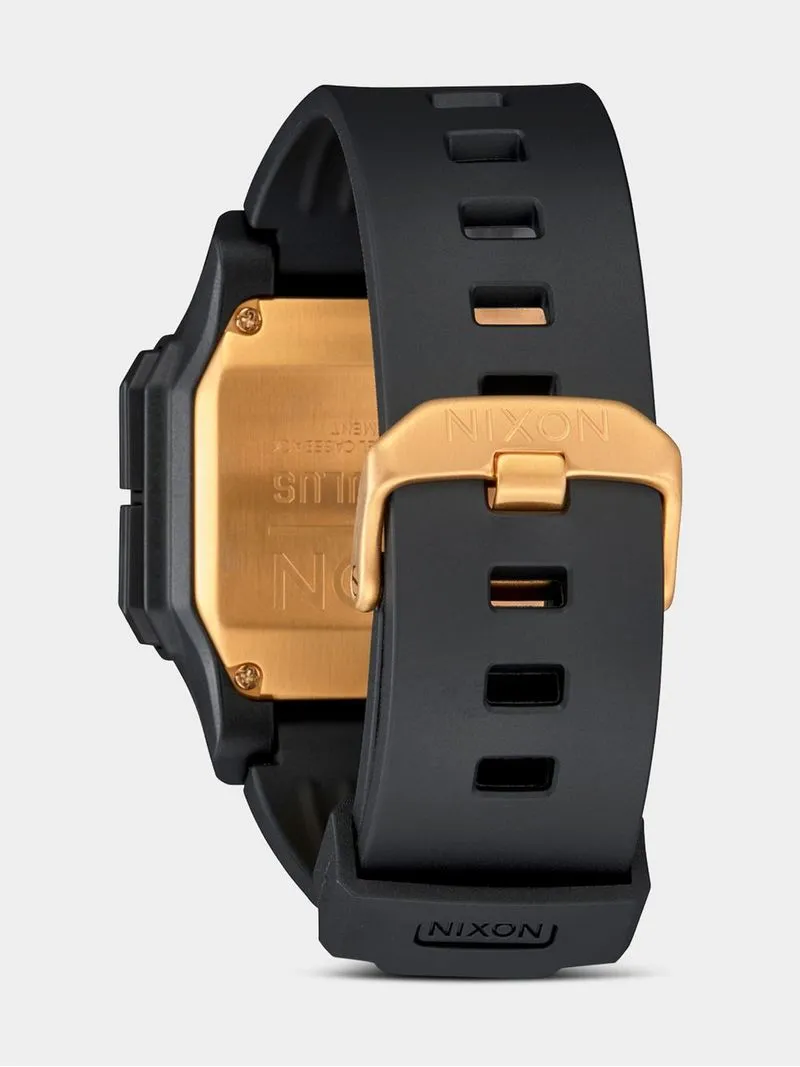 Nixon Men's Regulus Black & Gold Silicone Watch