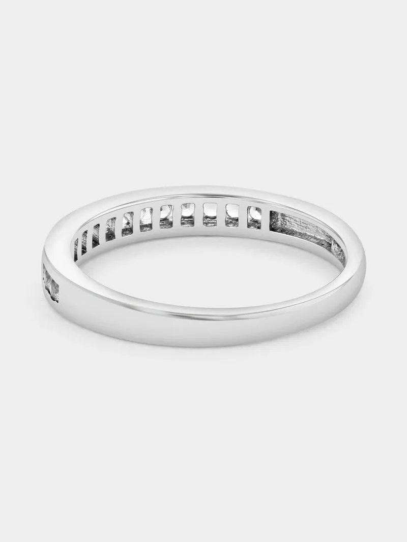 Sterling Silver & Yellow Gold Moissanite Two-Stone Ring