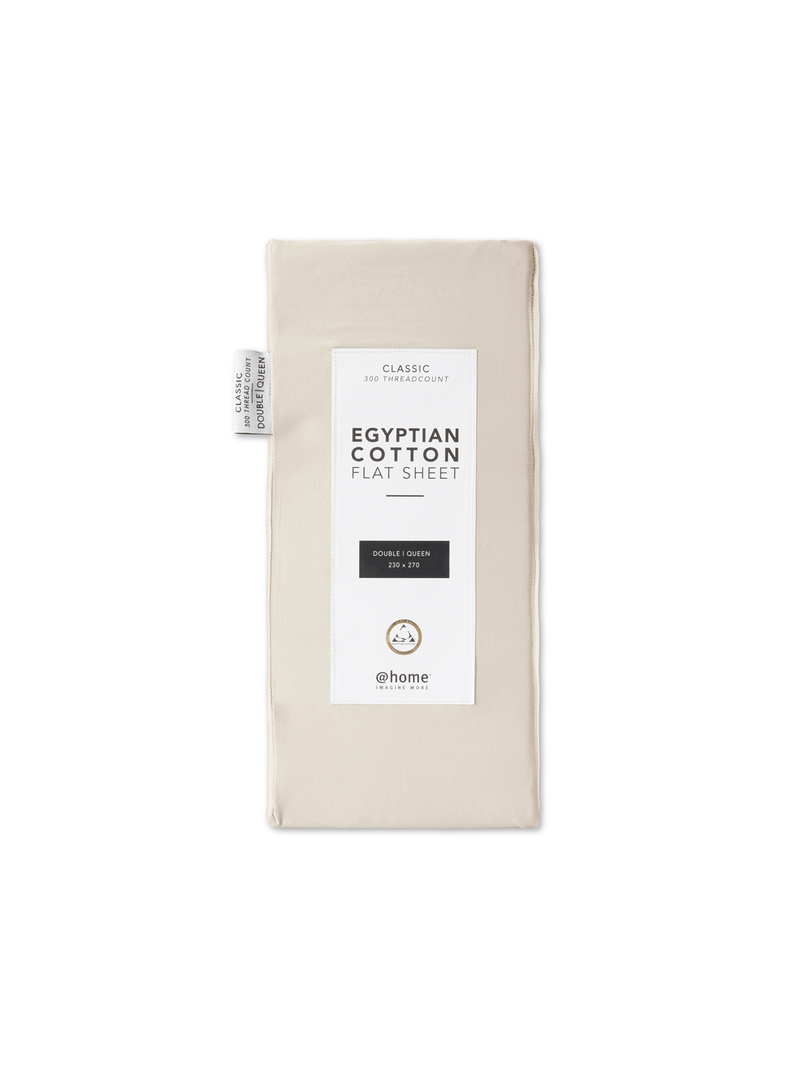 Gold Seal Certified Egyptian Cotton 300 Thread Count Flat Sheet Natural