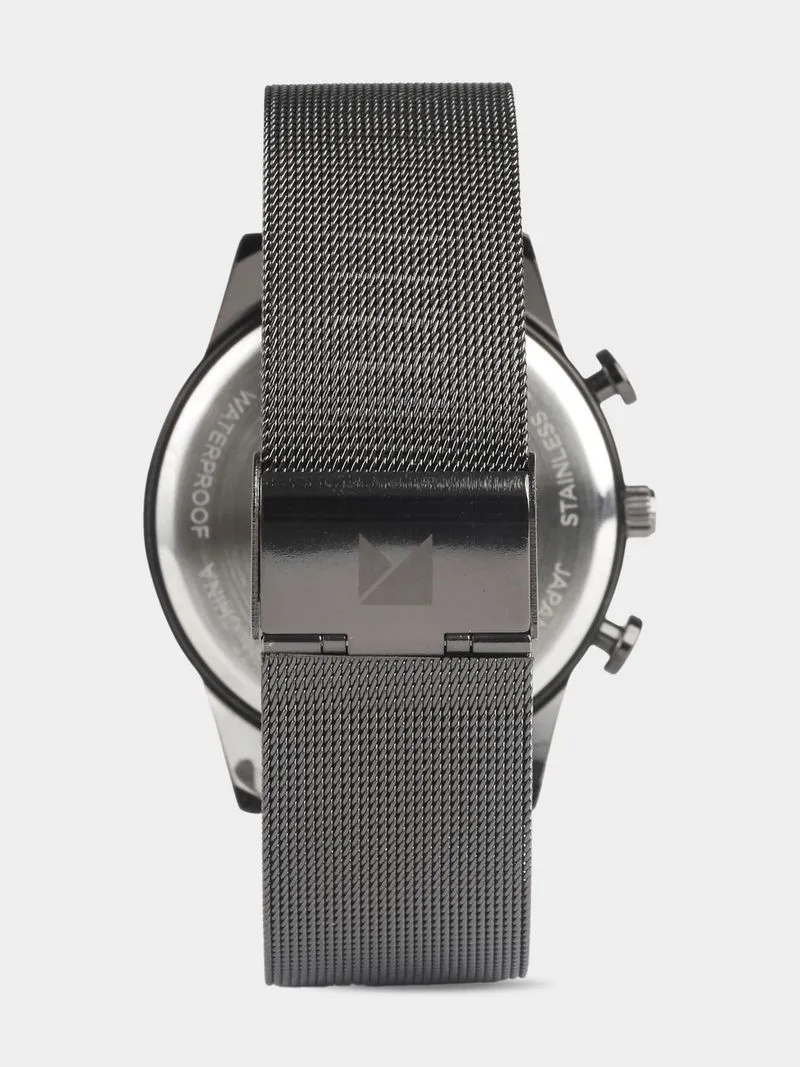 Men's Markham Classic Formal Dark Grey Mesh Metal Watch