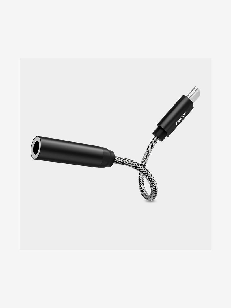 TROO Certified Type-C 3.5MM Braided Audio Jack Adapter