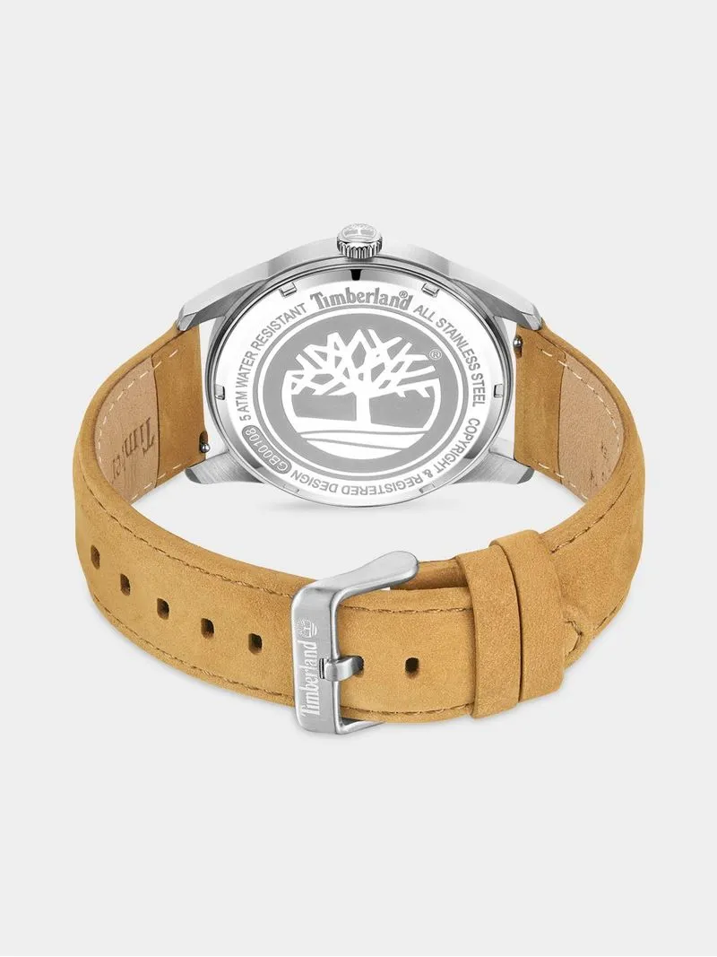 Timberland Orford Stainless Steel Grey Dial Tan Leather Watch