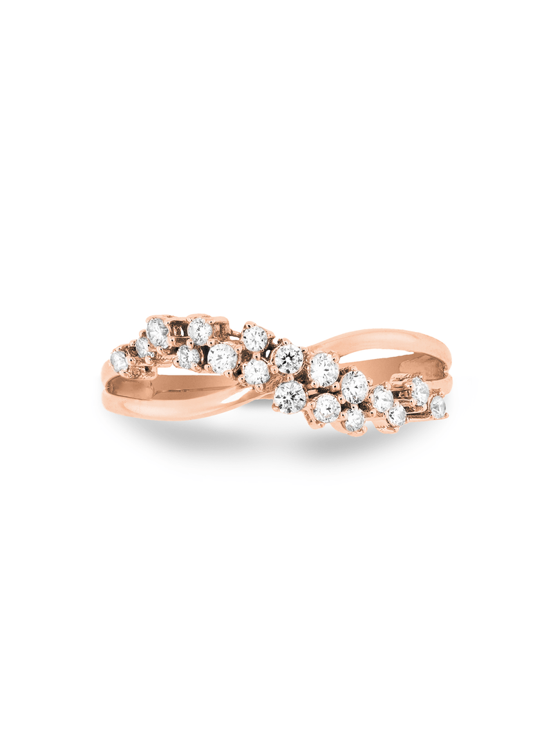 9ct Rose Gold 0.25ct Diamond Infinity Scatter Band