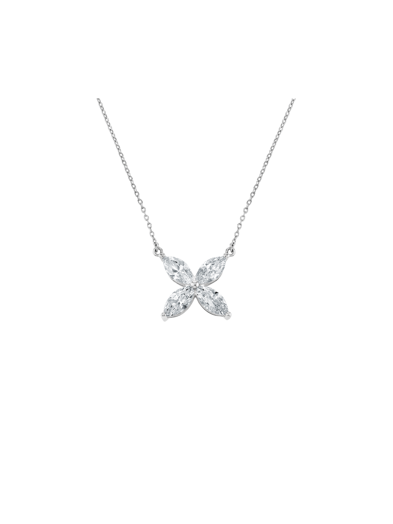 Sterling Silver Cubic Zirconia Women’s Victoria Blossom Pendant