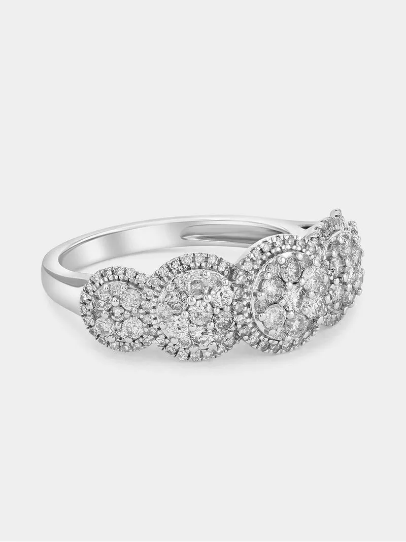 White Gold 1.00ct Diamond Round Illusion Eternity Ring