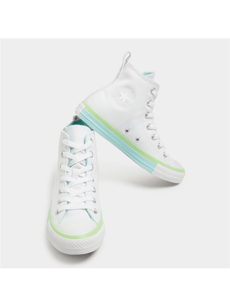 Women's Converse Chuck Taylor All Star High Colorblock Gradient White/Green/Blue Sneaker