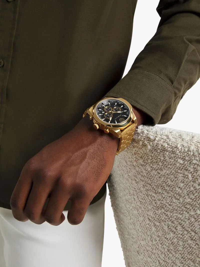 Fabiani Men's Chronograph Bracelet Gold/Black Watch