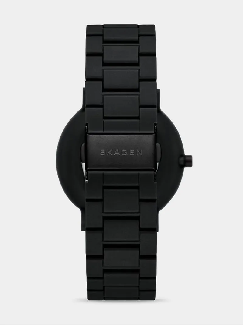 Skagen Men's Aaren Ocean Black Tide Ocean Material Bracelet Watch
