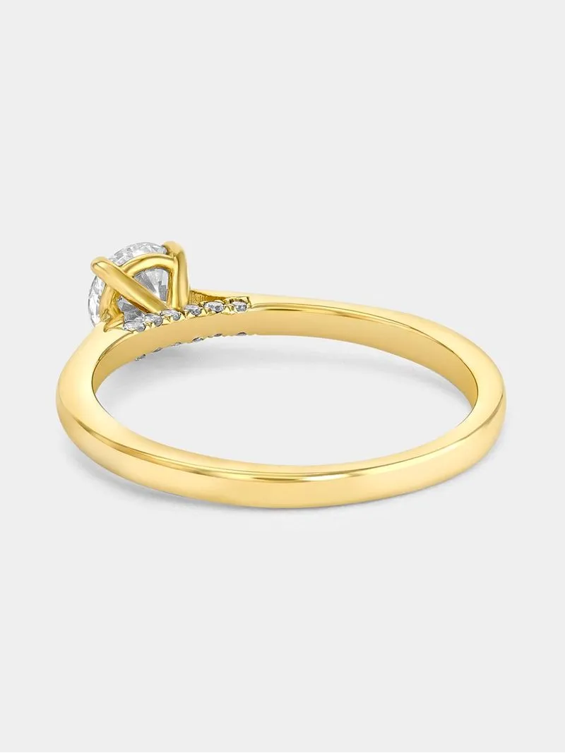 Yellow Gold 0.5ct Lab Grown Diamond Solitaire Ring
