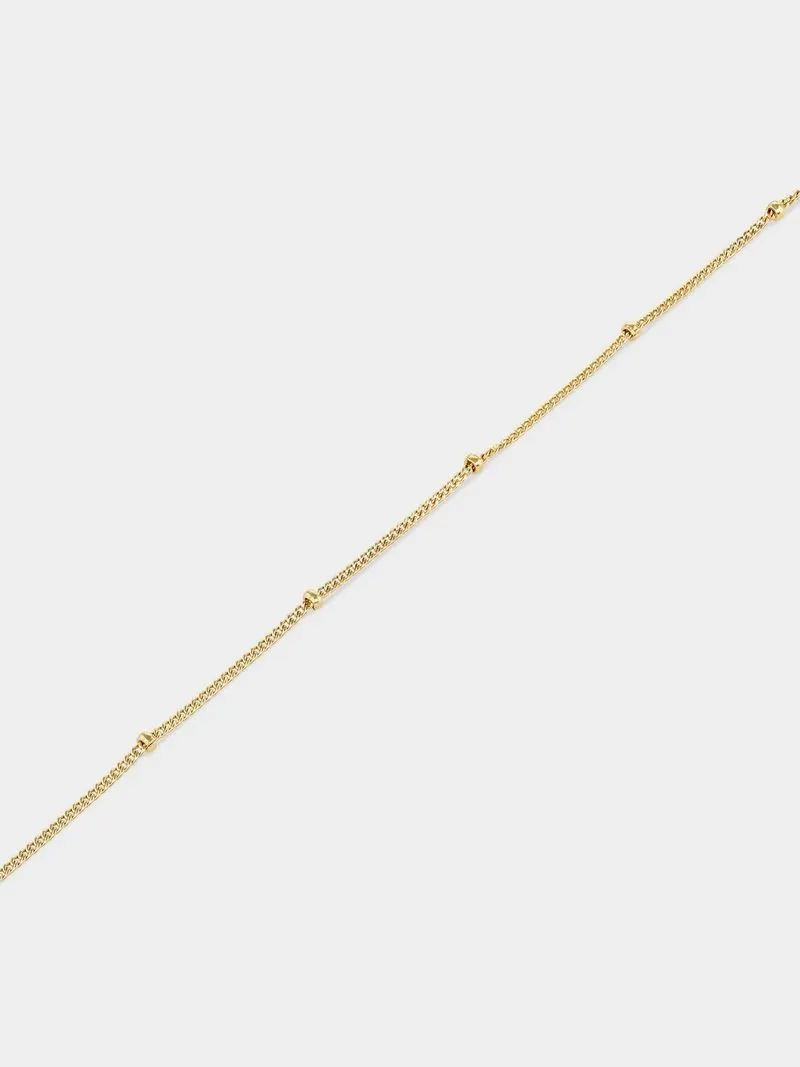 Gold Plated Sterling Silver Ball & Chain Station Bracelet