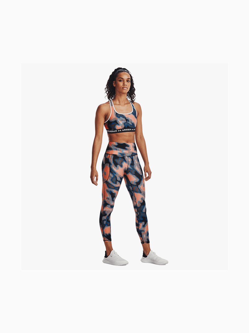 Womens Under Armour Heart Gear All Over Print Orange/Black Tights