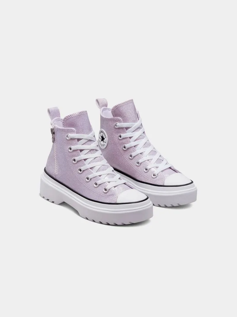 Junior Grade-School Converse All Star Lugged Lift Glam Violet Sneakers