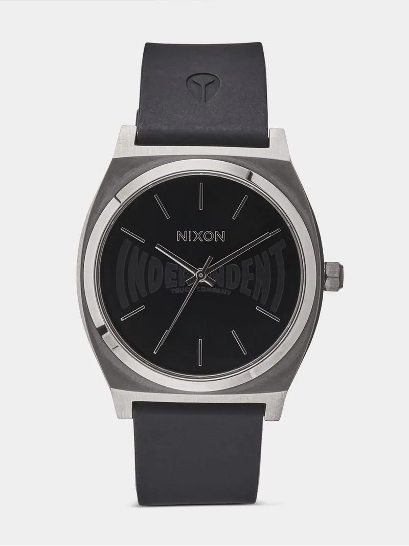 Nixon Men's Independent Time Teller Gunmetal Plated Silicone Watch