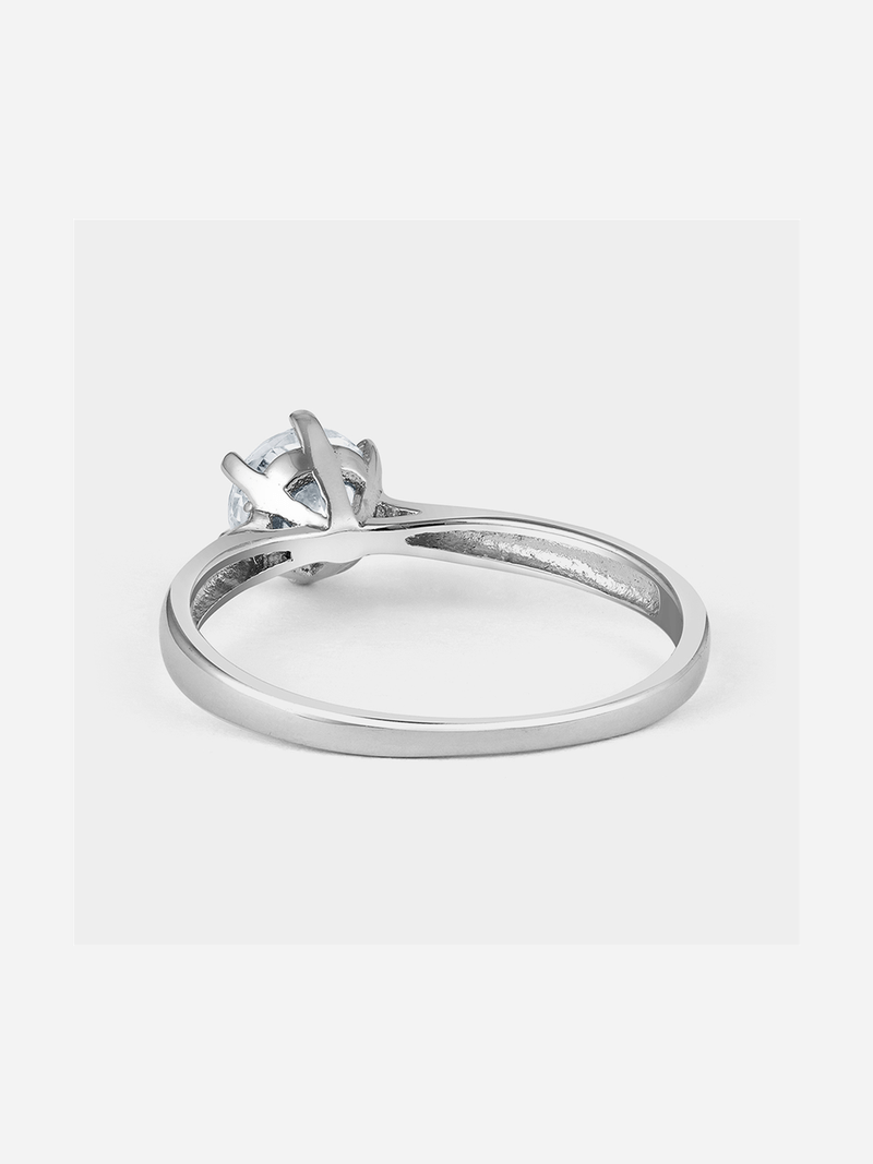 Sterling Silver Cubic Zirconia Solitaire Women’s Ring