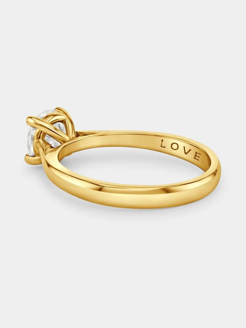Yellow Gold 1.00ct Diamond Round Solitaire Ring