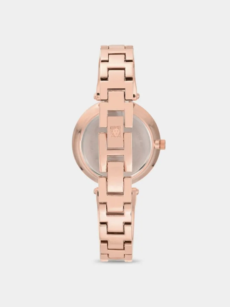 Anne Klein Diamond Accented Marble and Rose Tone Ladies Bangle Watch