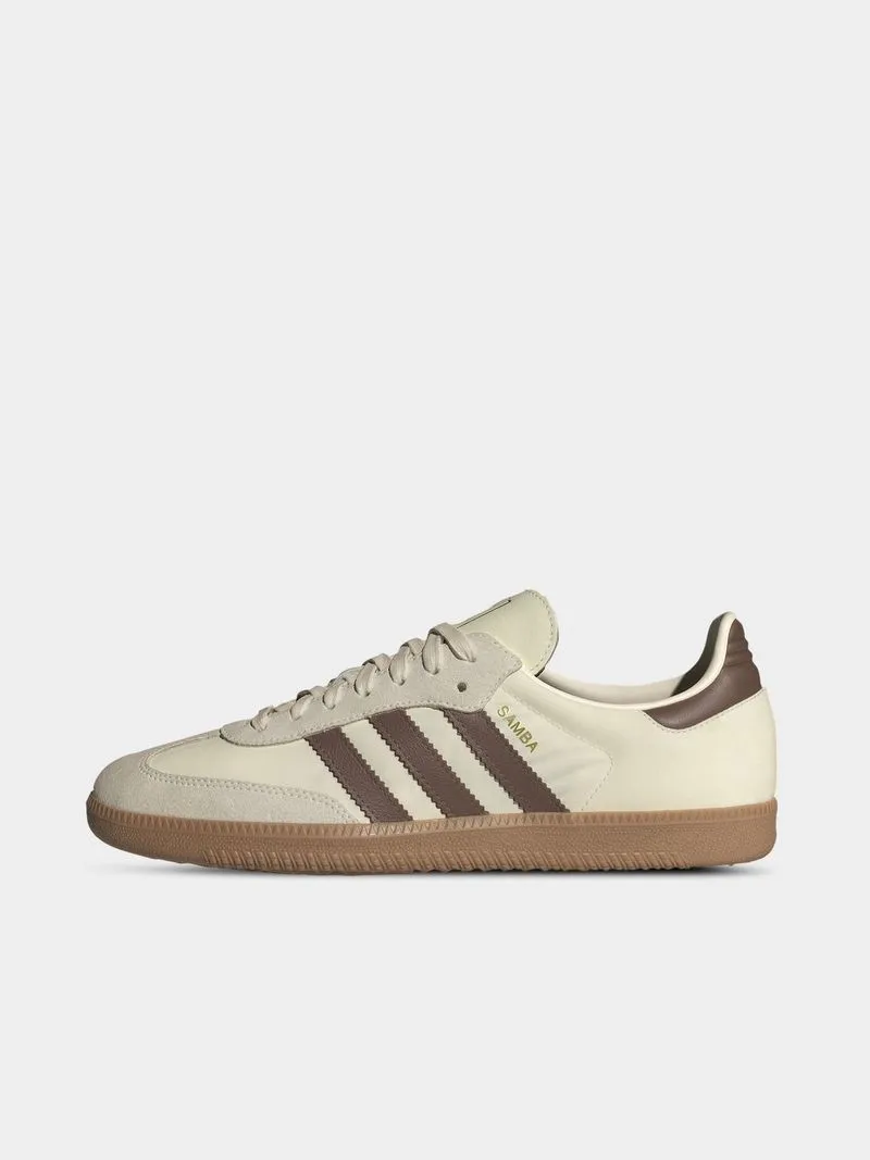 adidas Originals Men's Samba Cream/Brown Sneaker