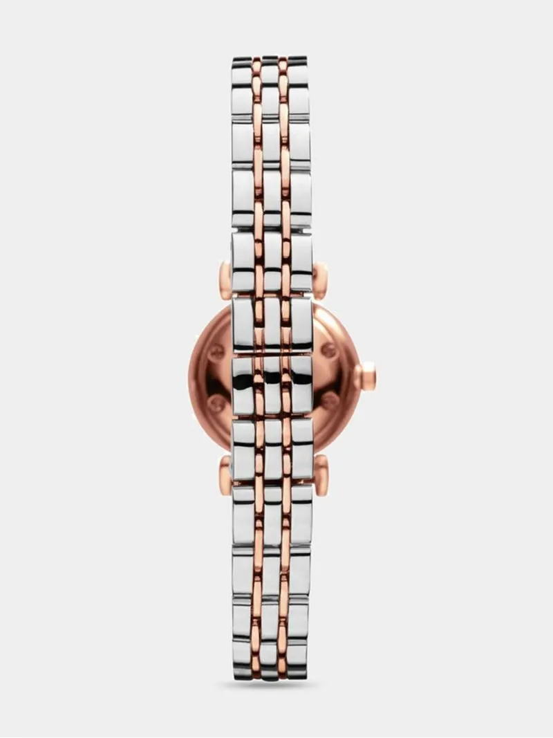 Emporio Armani Women's Rose Gold & Silver Plated Bracelet Watch