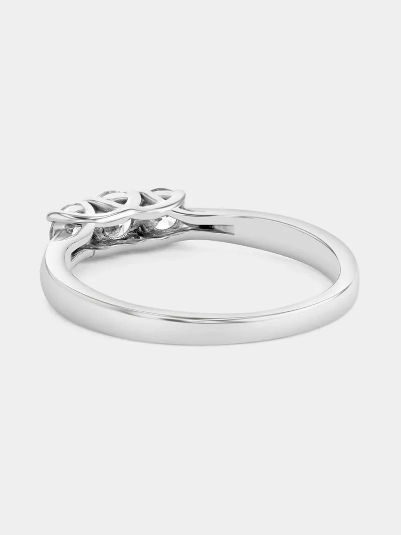 White Gold 0.5ct Lab Grown Diamond Trilogy Ring
