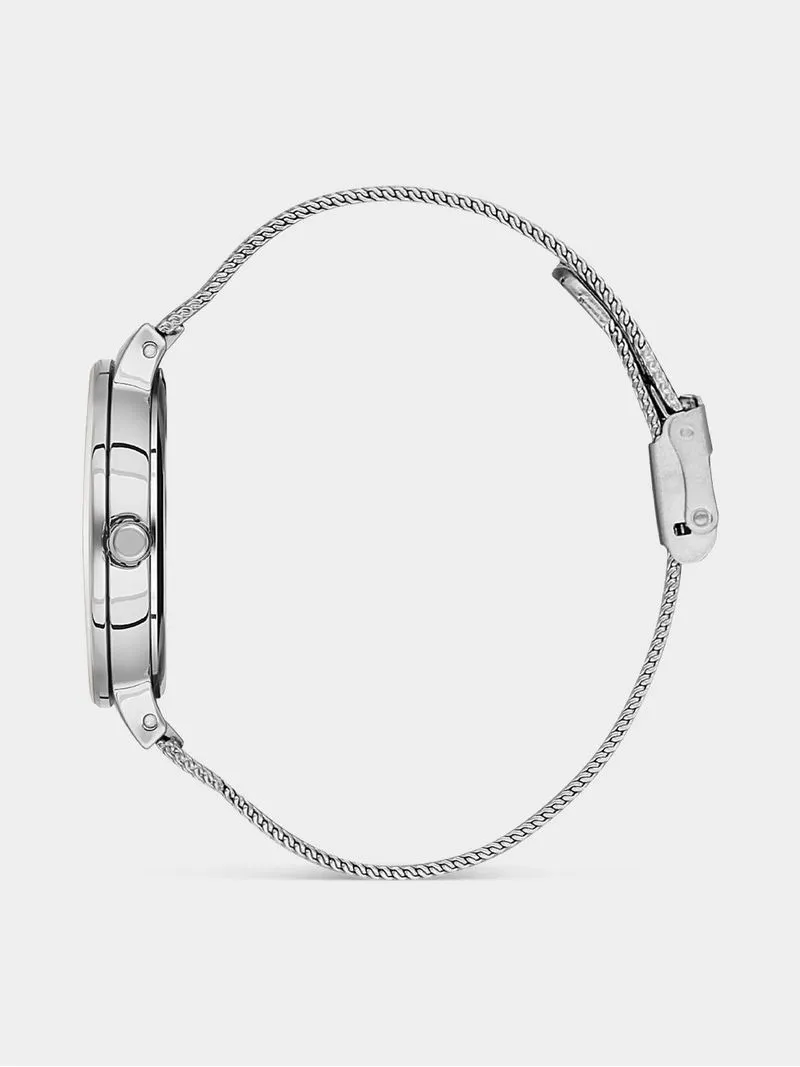 Daniel Klein Silver Plated Silver Tone Dial Mesh Watch