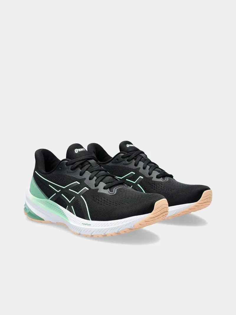 Womens Asics GT-1000 12 Black/Mint Tint Running Shoes