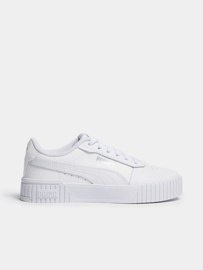 Junior Grade-School Puma Carina 2.0 White Sneakers