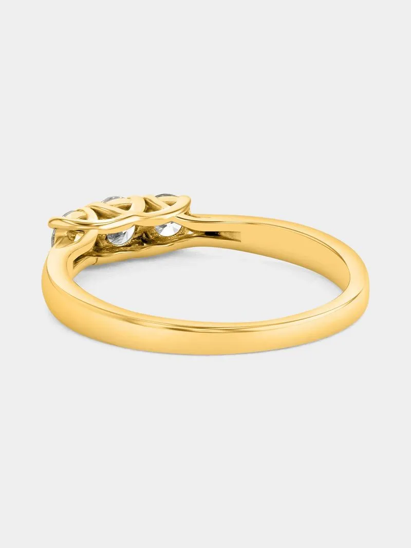 Yellow Gold 0.5ct Lab Grown Diamond Trilogy Ring