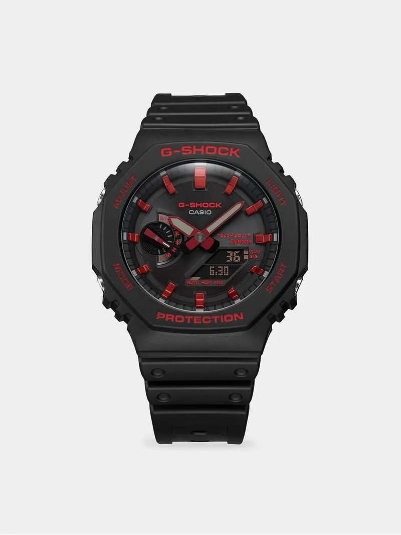 Casio G-Shock Carbon Core Anadigi Black & Red Resin Watch