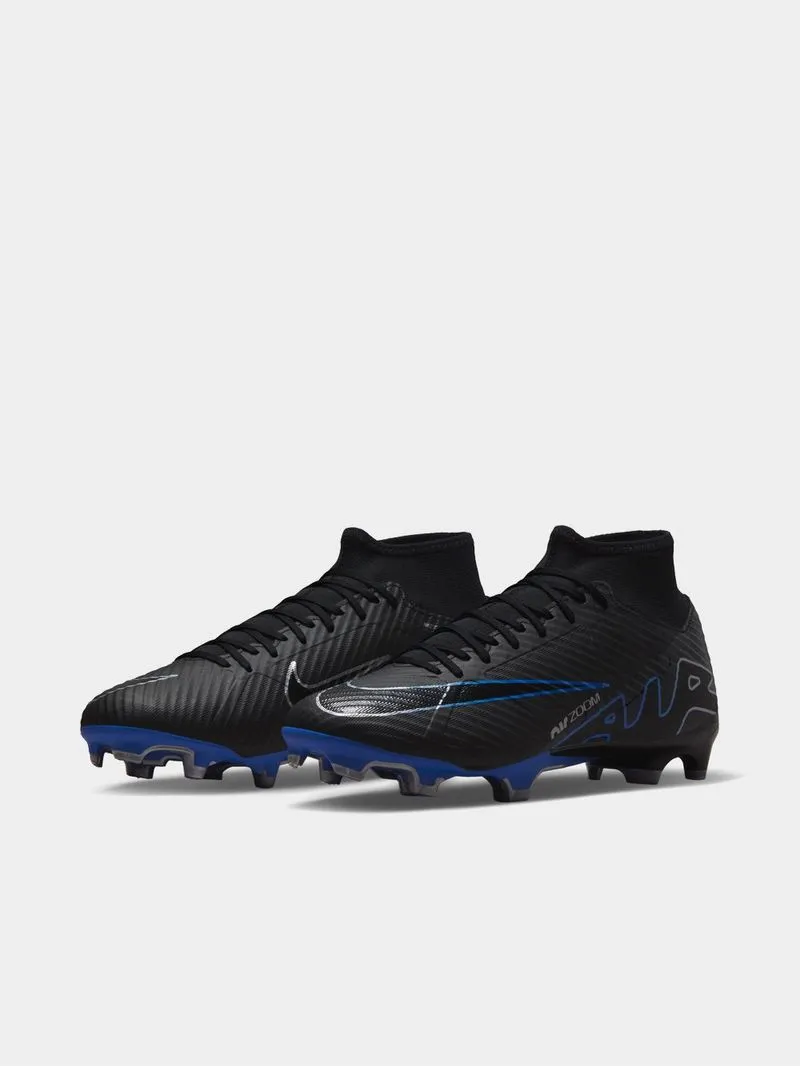 Mens Nike Mercurial Superfly 9 Academy MG Black/Blue Soccer Boots