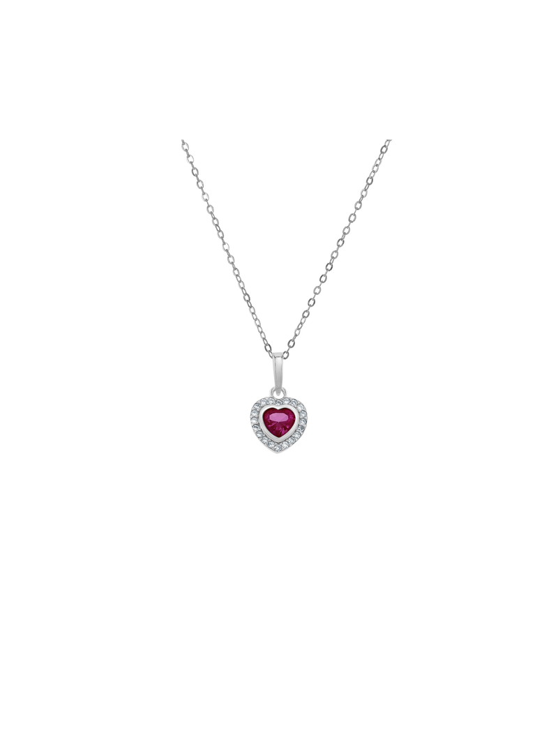 Sterling Silver Purple Cubic Zirconia Kid’s July Birthstone Pendant Necklace