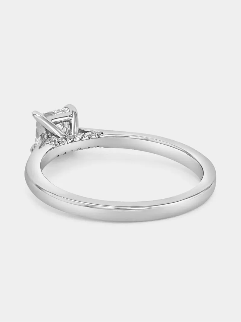 White Gold 0.5ct Lab Grown Diamond Solitaire Princess Ring