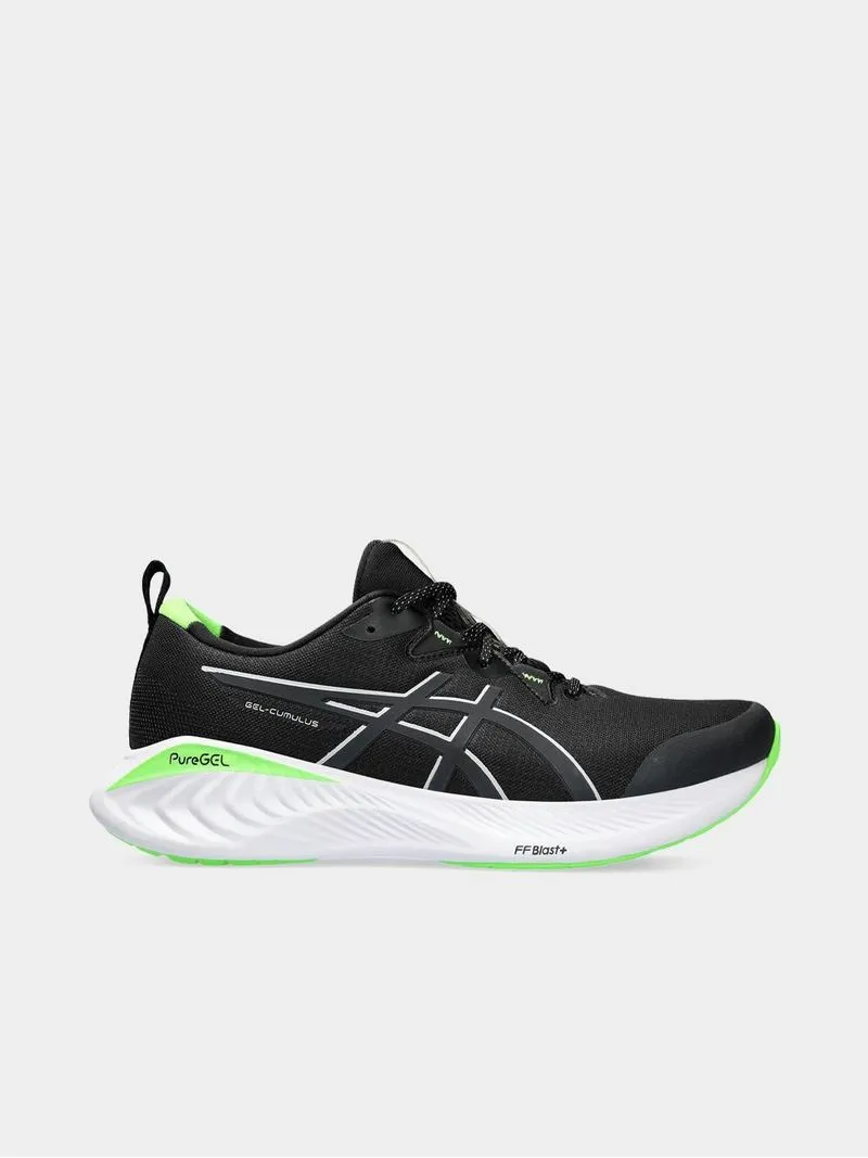 Mens Asics Gel-Cumulus 25 Lite-Show Black/Pure Silver/Green Running Shoes